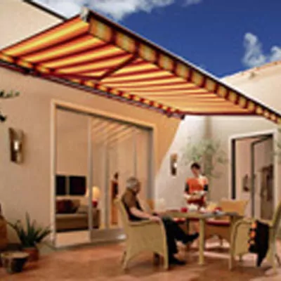 markisen_01 Gestreifte Markise